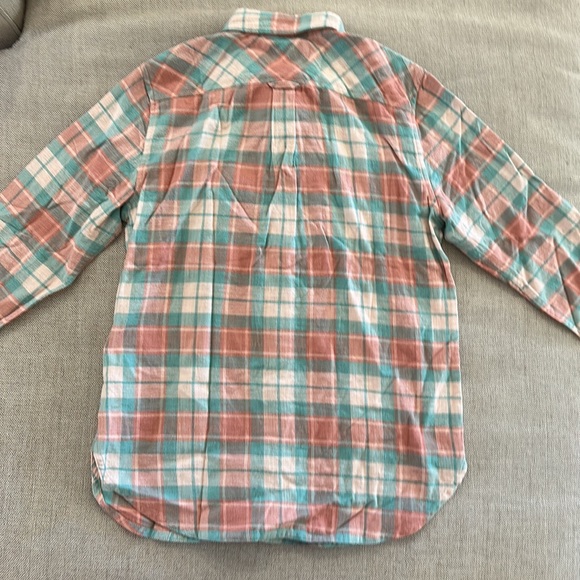 J crew Classic-fit shirt in blush plaid flannel SIZE 4 BA876 - Picture 4 of 4